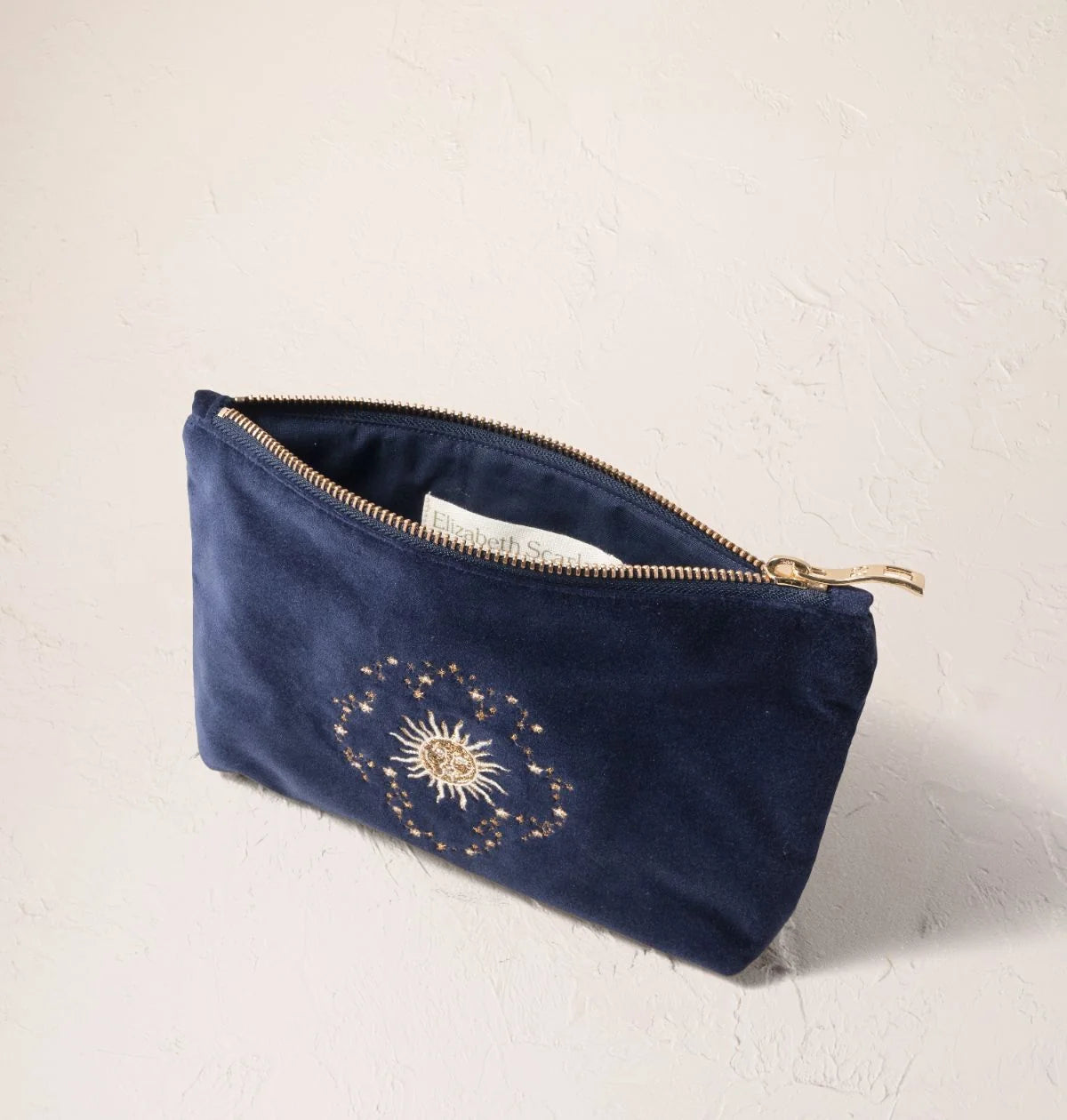 Elizabeth Scarlett Mini Pouch Celestial Sun & Moon Velvet Navy
