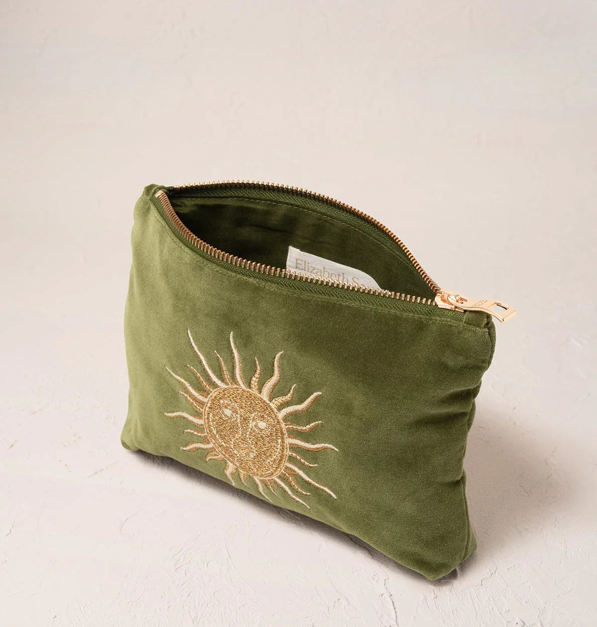 Elizabeth Scarlett Mini Pouch Sun Goddess Velvet Fern Green