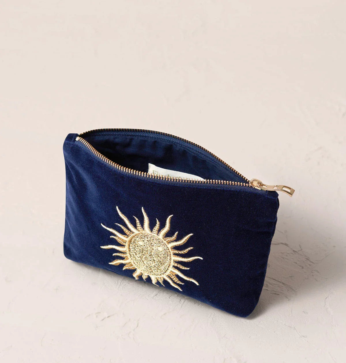 Elizabeth Scarlett Mini Pouch Sun Goddess Velvet Navy