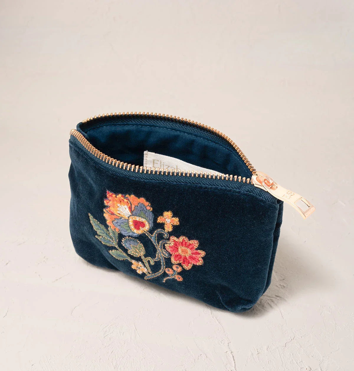 Elizabeth Scarlett Coin Purse Botanical Garden Velvet Ink Blue