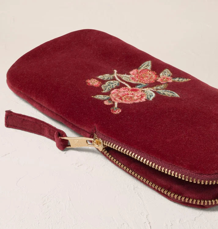 Elizabeth Scarlett Glasses Case Camellia Romance - Velvet Cranberry