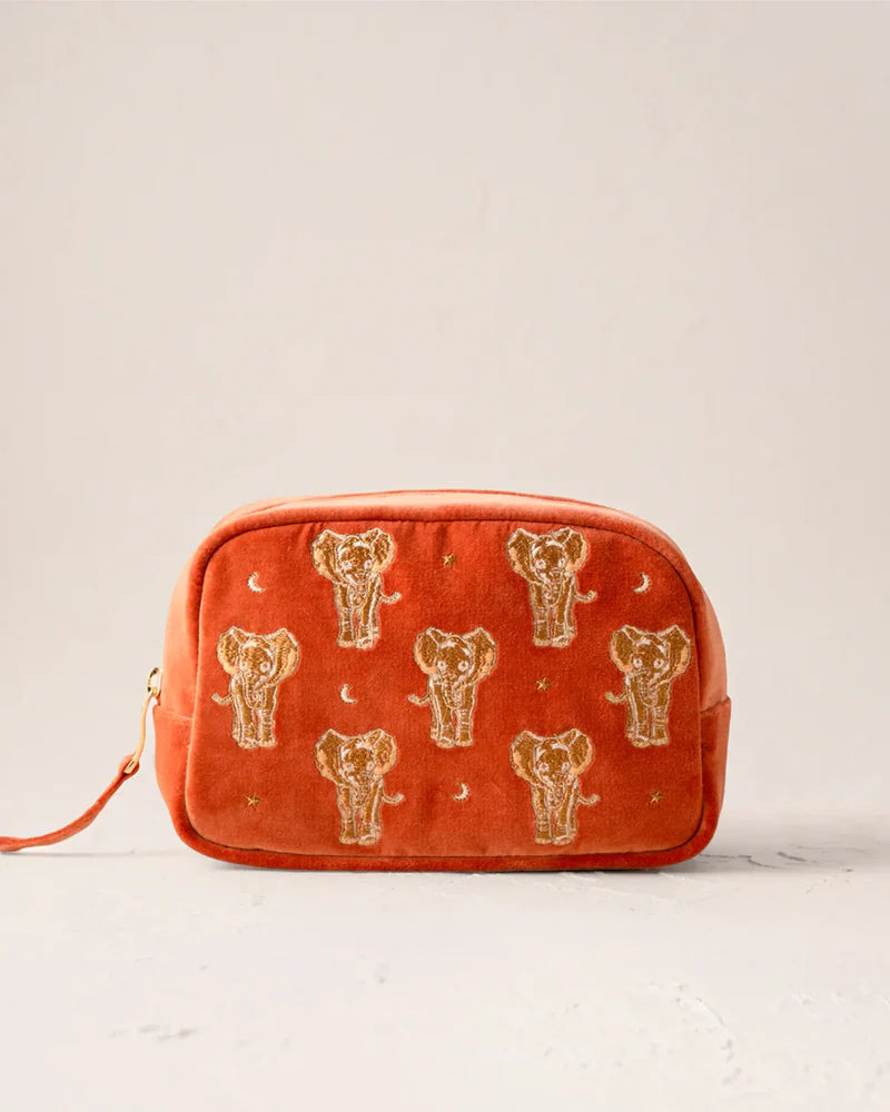 Elizabeth Scarlett Makeup Bag Golden Elephants