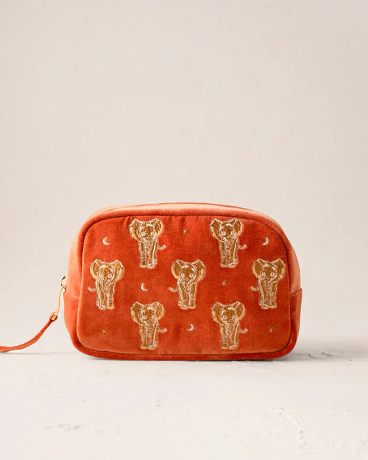 Elizabeth Scarlett Makeup Bag Golden Elephants