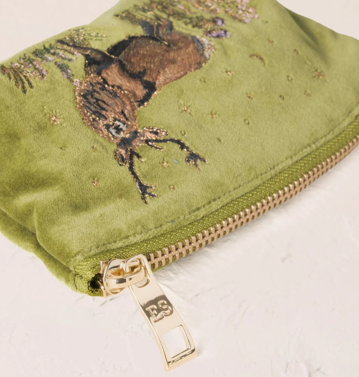 Elizabeth Scarlett Coin Purse Highland Romance Velvet Pistachio