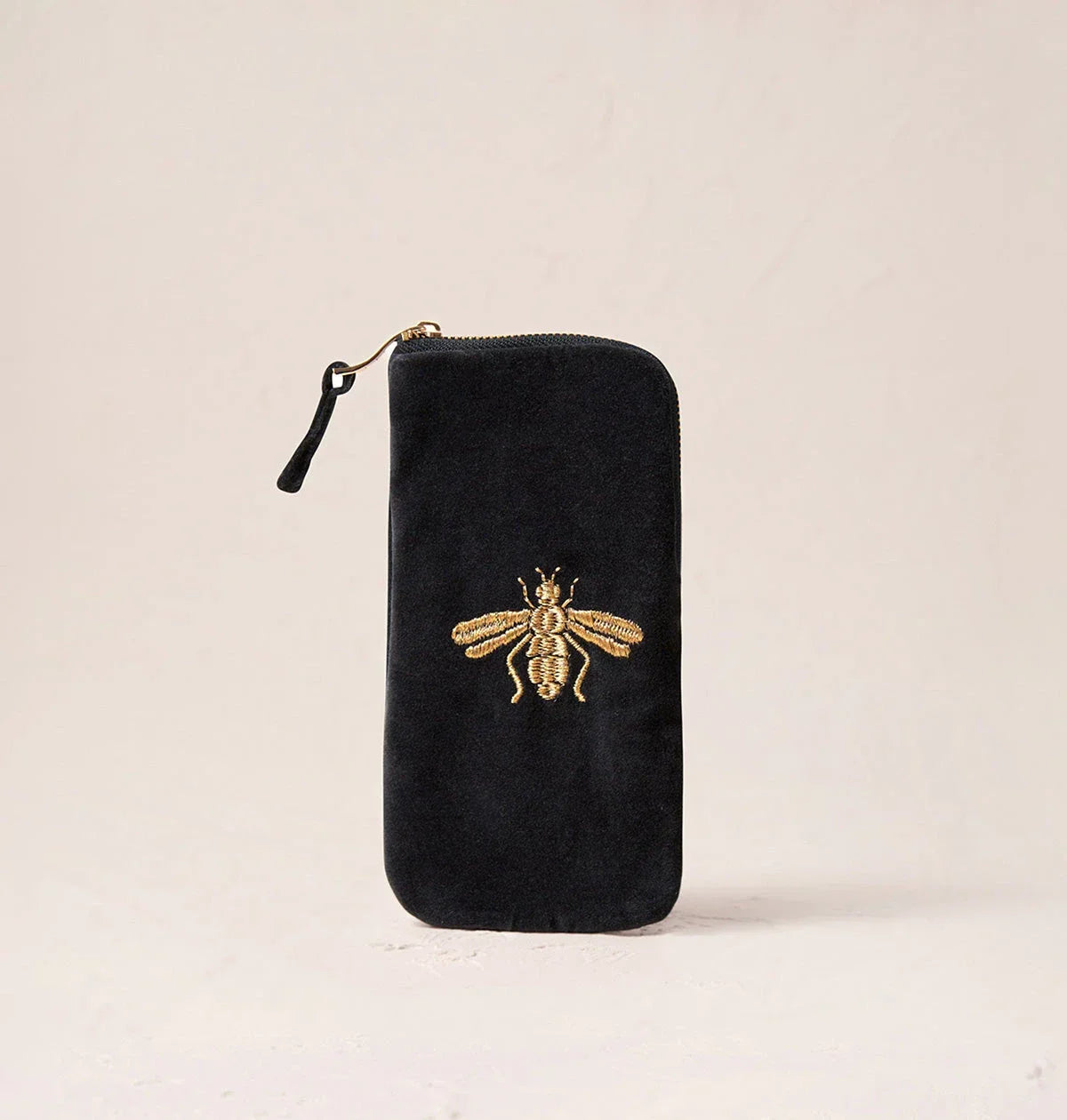 Elizabeth Scarlett Glasses Case Honey Bee Velvet Charcoal