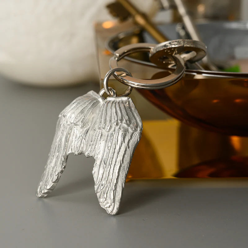 Pewter Key Ring by Lancaster & Gibbings (Angel Wings)