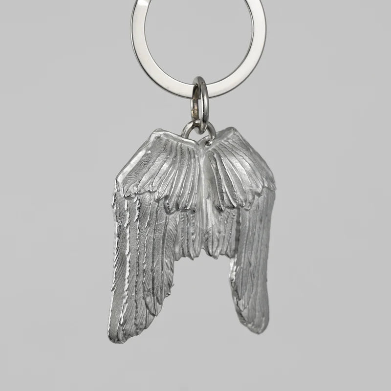 Pewter Key Ring by Lancaster & Gibbings (Angel Wings)
