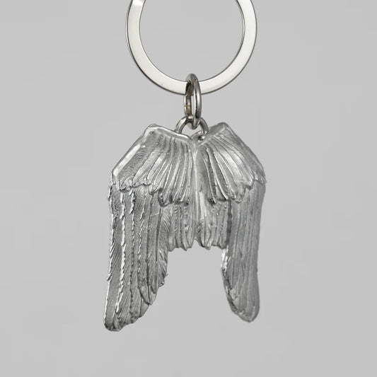 Pewter Key Ring by Lancaster & Gibbings (Angel Wings)
