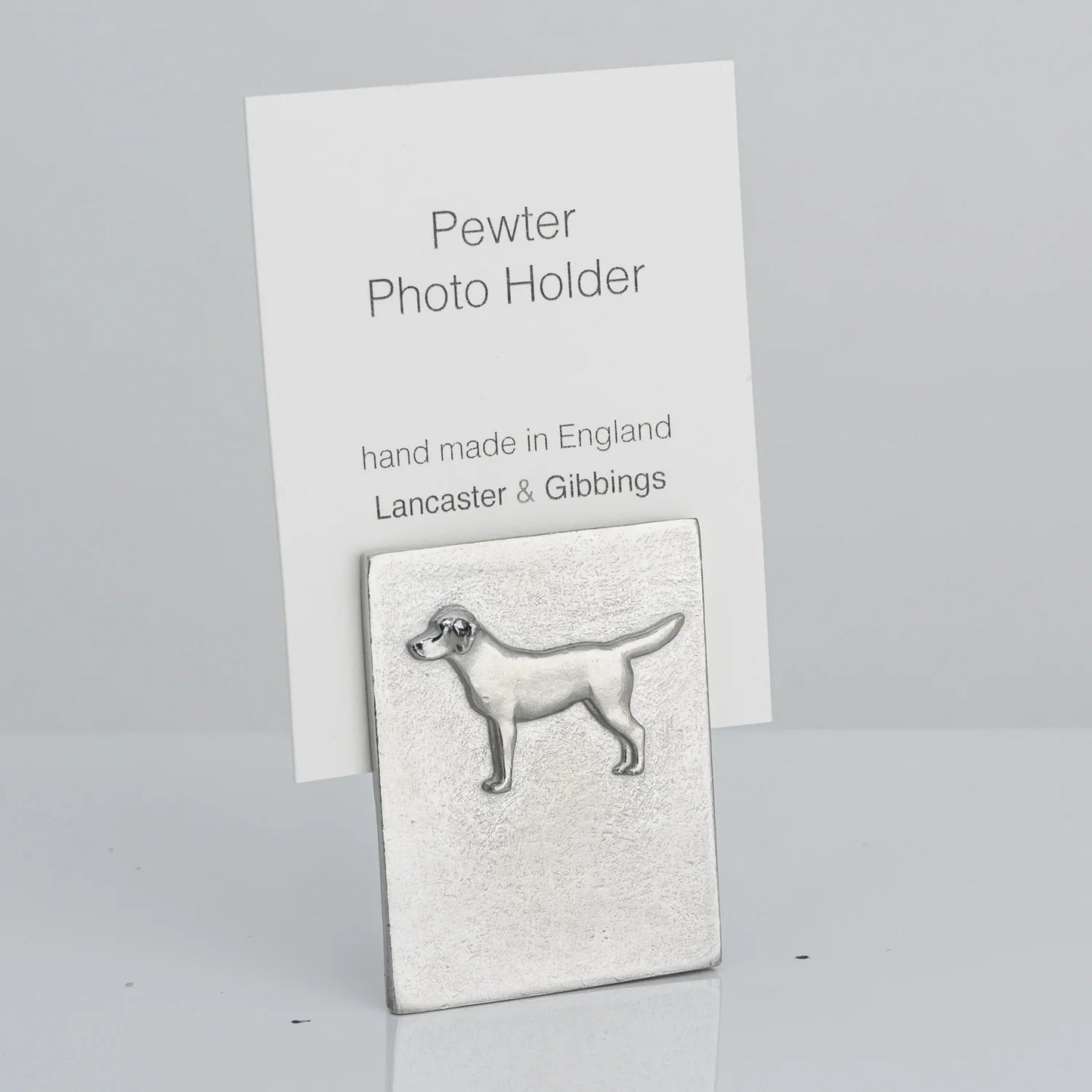 Pewter Photo Holder by Lancaster & Gibbings (Dog/Labrador)