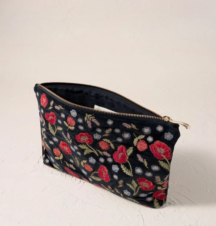 Elizabeth Scarlett Everyday Pouch Poppy Meadow - Velvet Charcoal