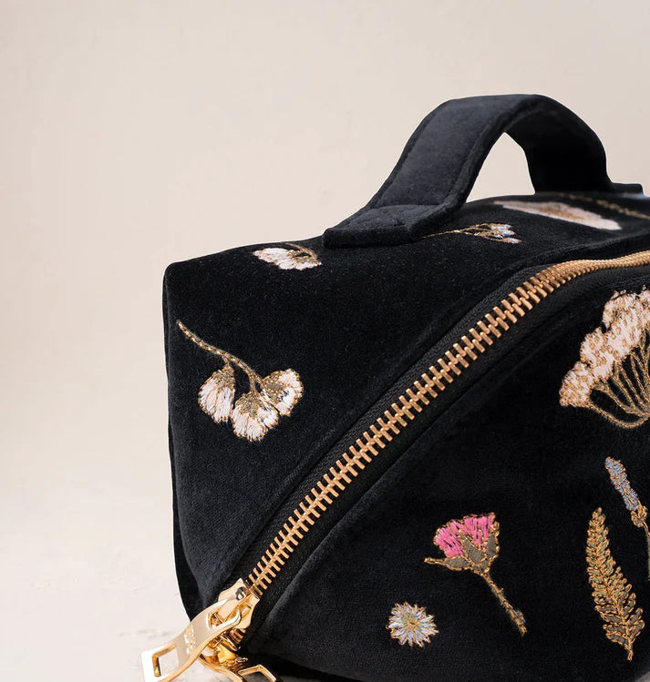 Elizabeth Scarlett Open Flat Makeup Bag Pressed Flowers