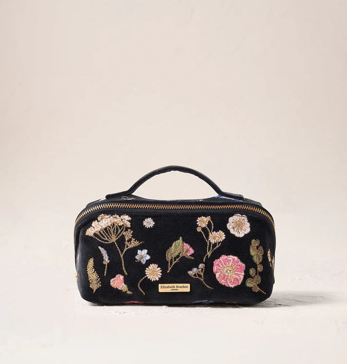 Elizabeth Scarlett Open Flat Makeup Bag Pressed Flowers