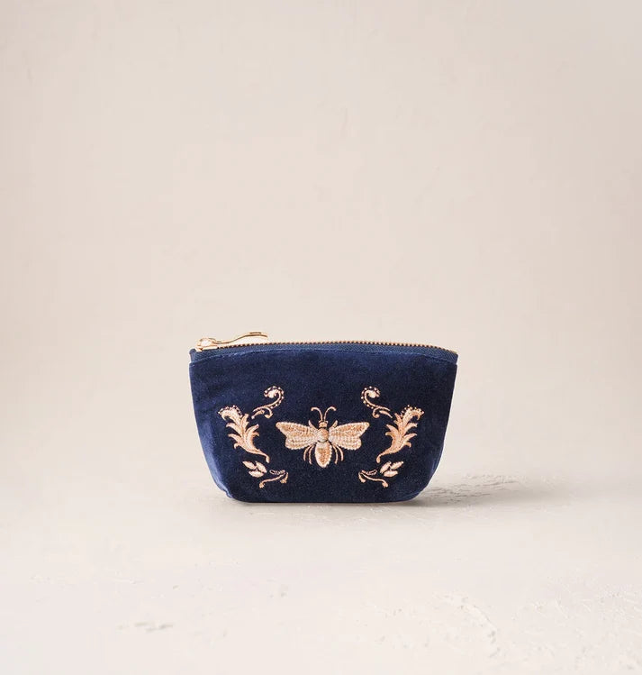 ELS Coin Purse Provencal Bee Velvet Navy