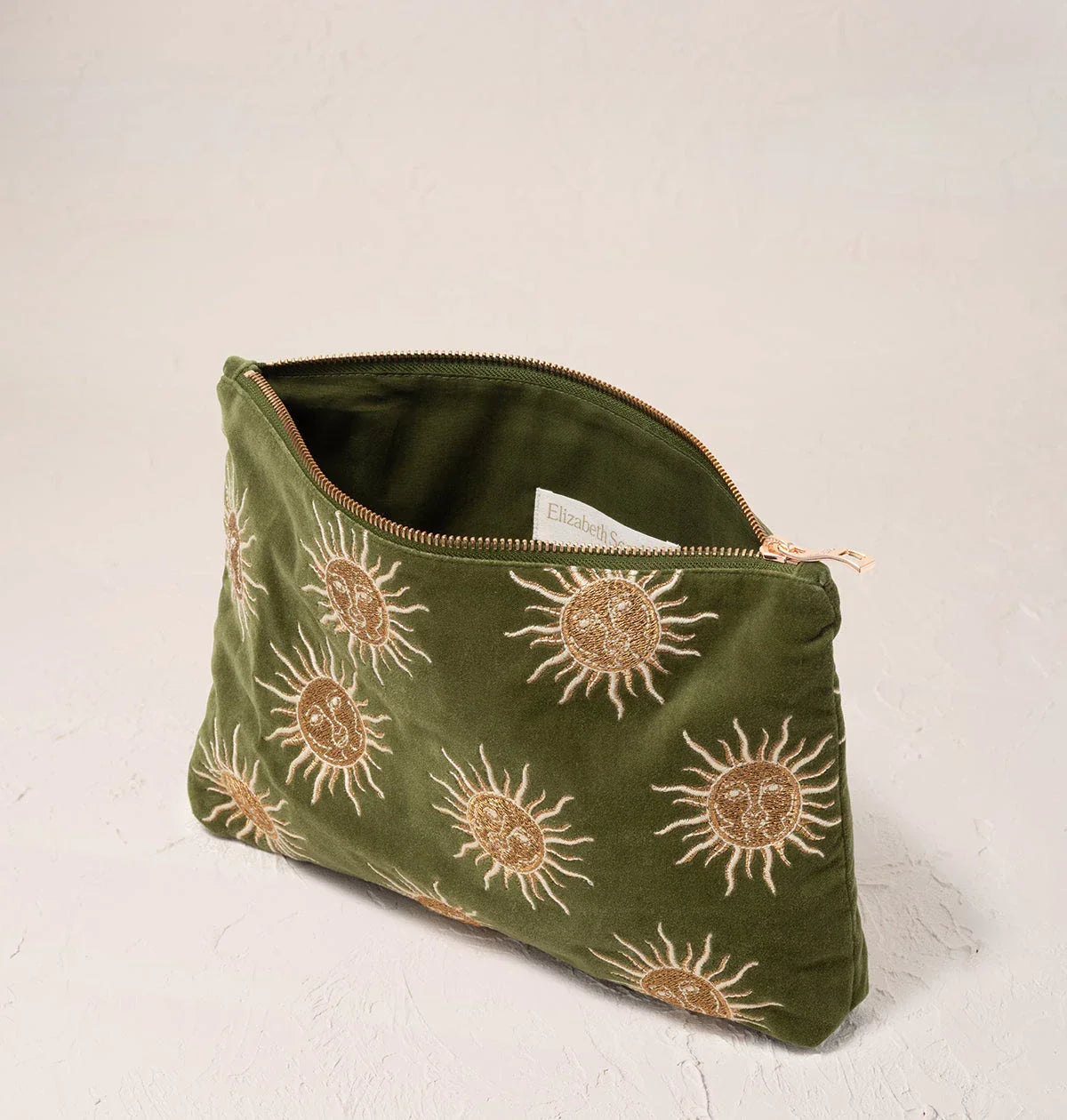 Elizabeth Scarlett Everyday Pouch Sun Goddess Velvet Fern Green