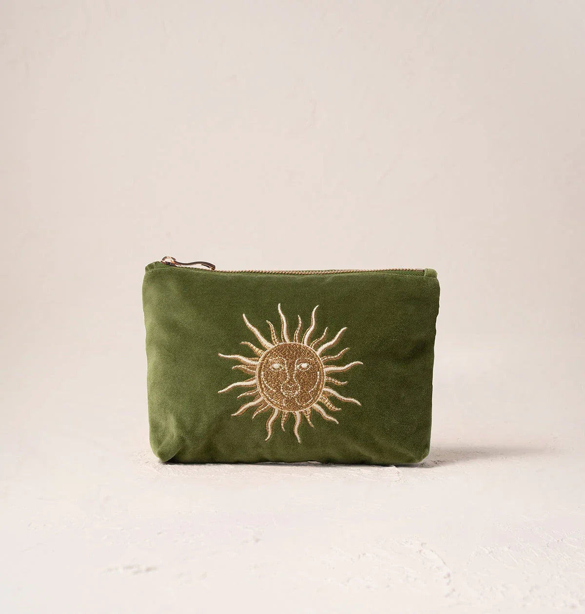 Elizabeth Scarlett Mini Pouch Sun Goddess Velvet Fern Green