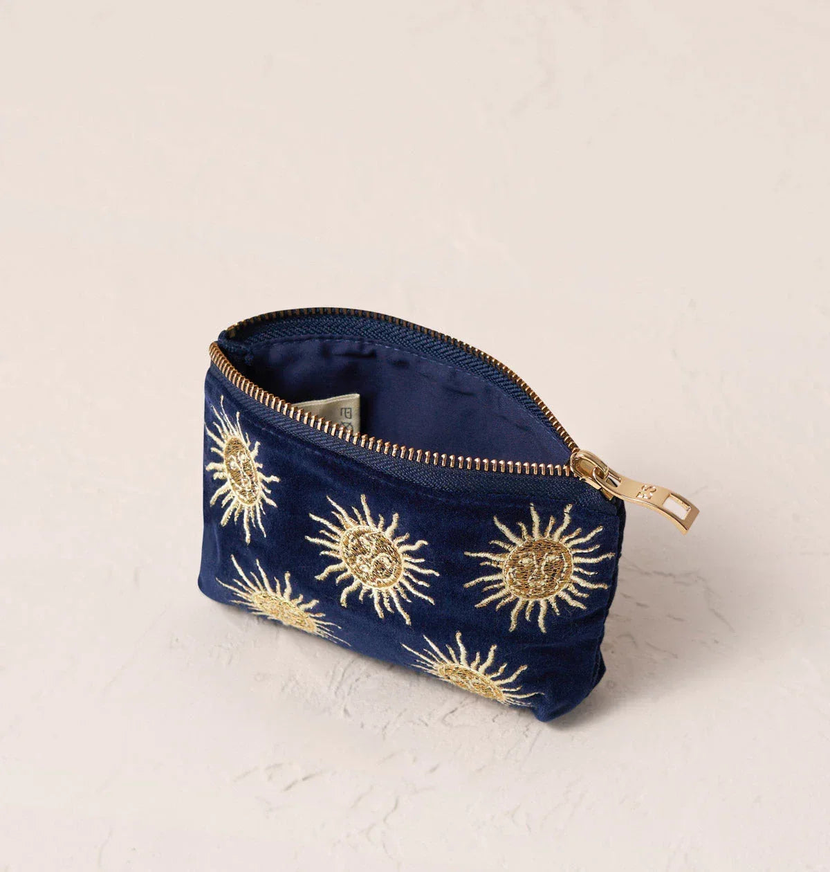 Elizabeth Scarlett Coin Purse Sun Goddess Velvet Navy