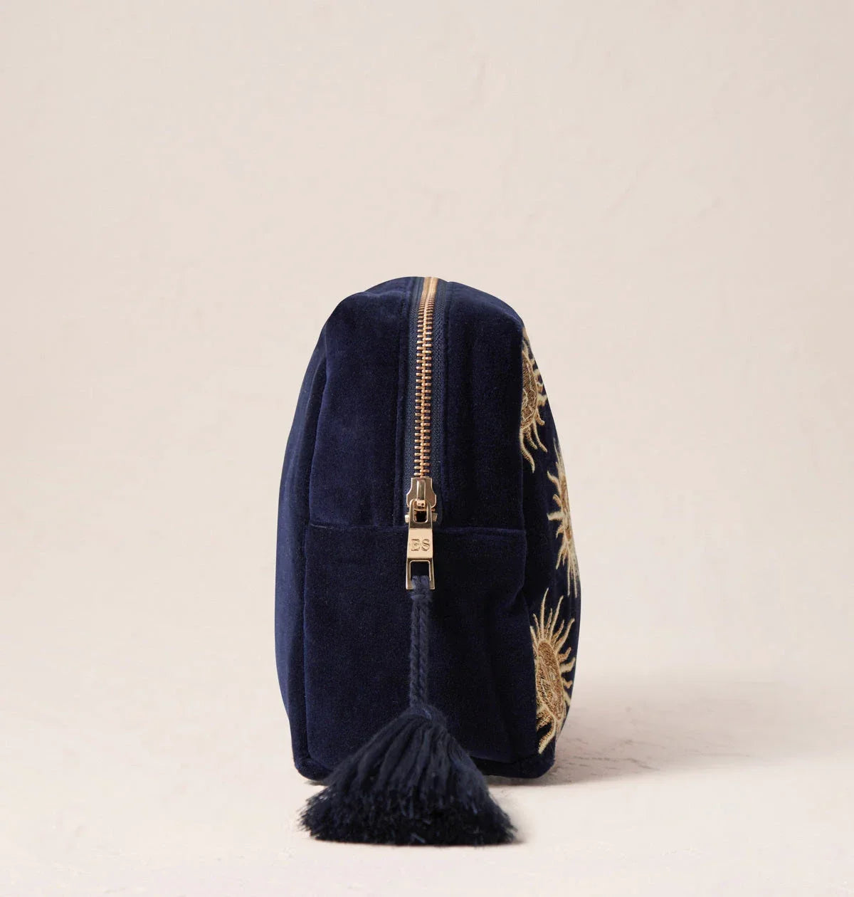 Elizabeth Scarlett Wash Bag Sun Goddess Velvet Navy