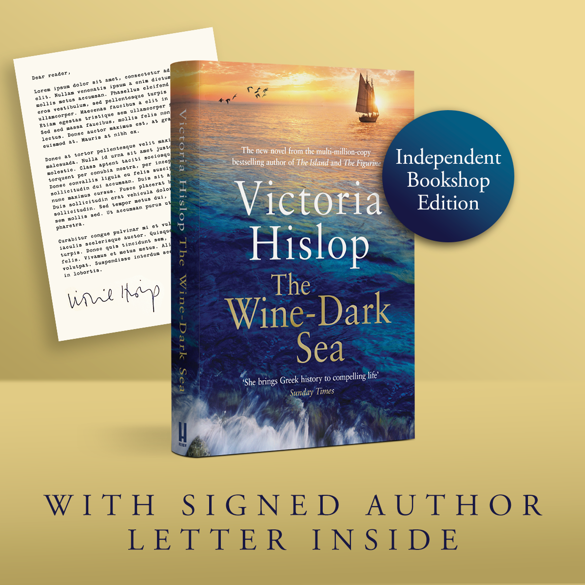 The Wine-Dark Sea by Victoria Hislop SIGNED edition