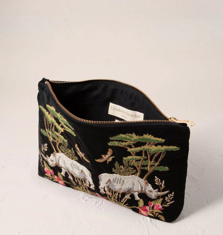 Elizabeth Scarlett Everyday Pouch Wild Rhino Velvet