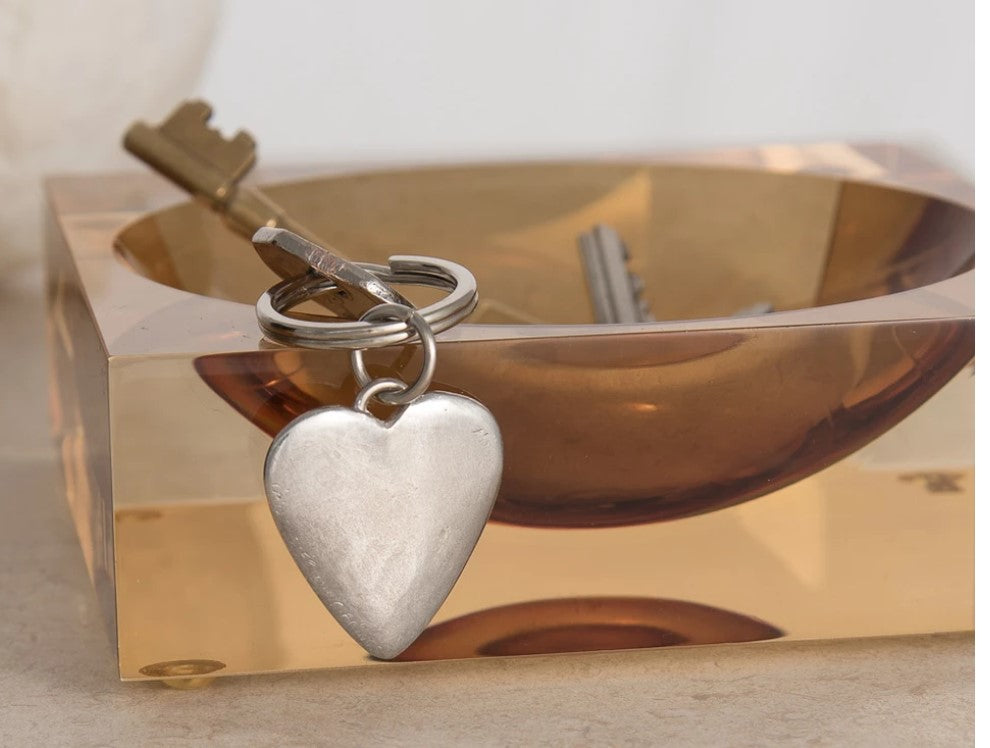 Pewter Key Ring by Lancaster & Gibbings  (Heart)