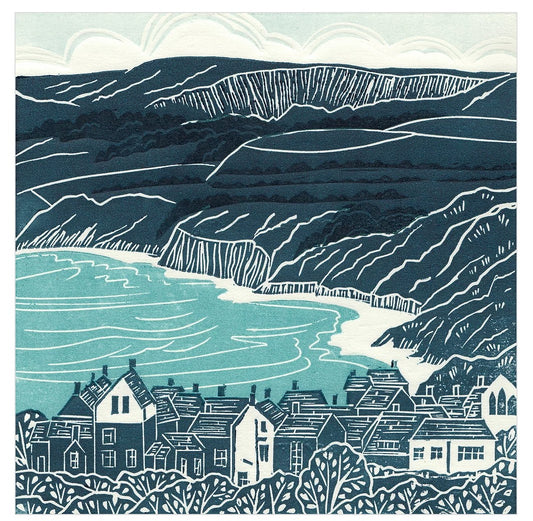 Robin Hoods Bay Card by Michelle Hughes